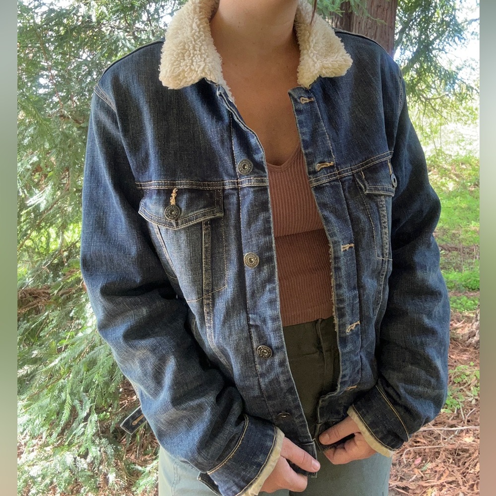 Goodfellow faux fur lined denim jacket